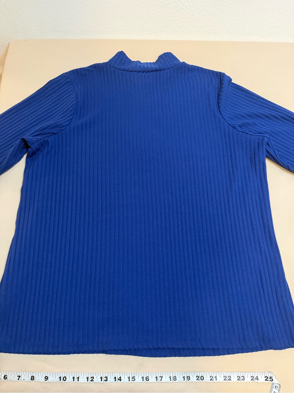 d&co. Essentials QVC Women's Blue Ribbed Top